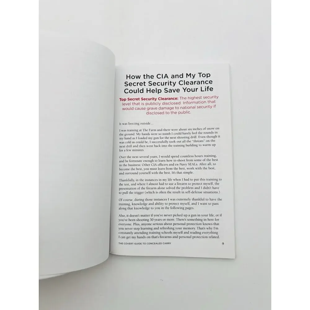Covert Guide to Concealed Carry Confessions of a Former CIA Officer Book Spy VG